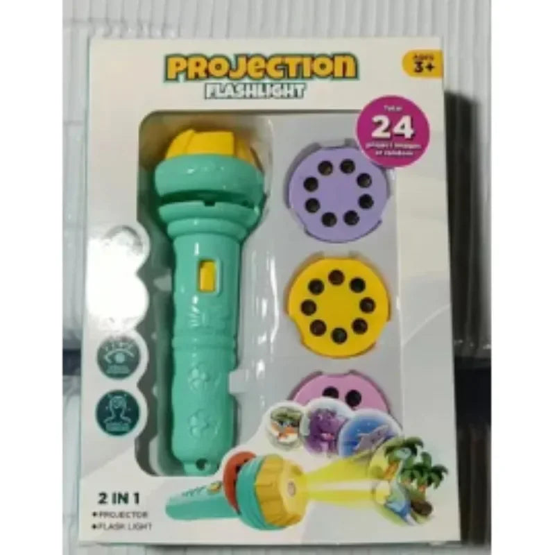 Projetor de desenho animado infantil, mini lanterna, brinquedos de educação infantil para bebês, presentes de aniversário