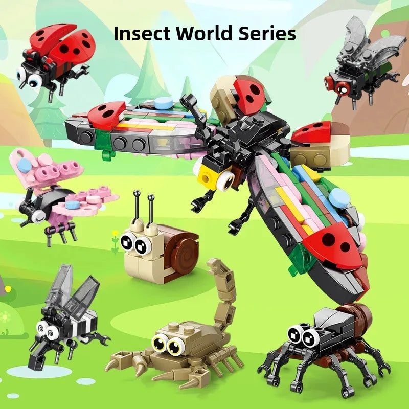 Insect Dinosaur Assembly Toy Blos Children's Day Gift for Boys Kindergarten Puzzle Building Blos Eonal Toys