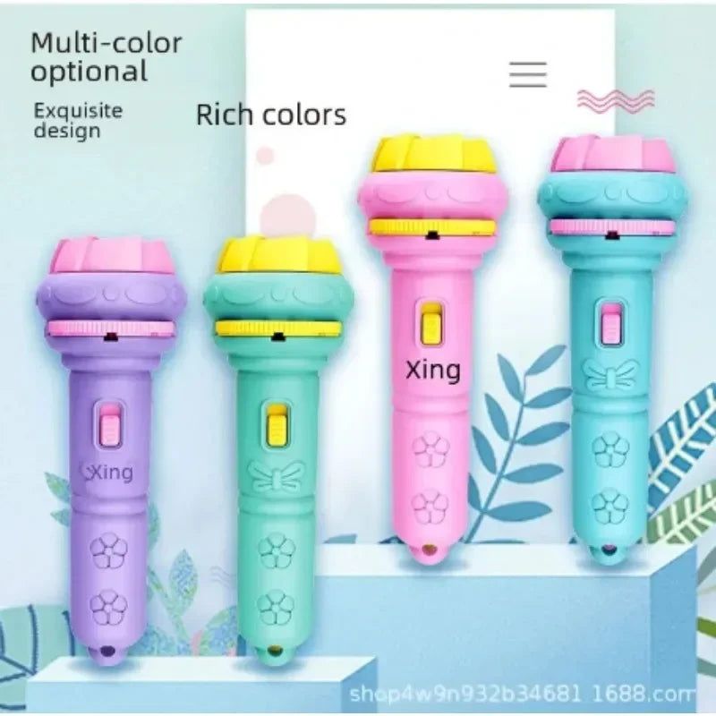 Projetor de desenho animado infantil, mini lanterna, brinquedos de educação infantil para bebês, presentes de aniversário