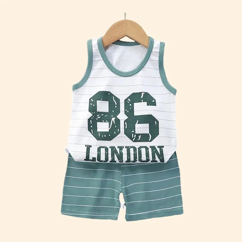 Children Sets Kids Clothes Boys Girls Vest Suit Summer Children's Clothing baby Cotton T-Shirts Shorts Tank Top Sleeveless