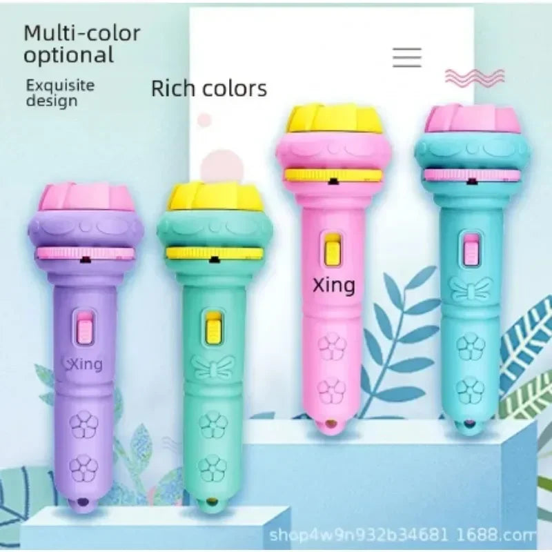 Projetor de desenho animado infantil, mini lanterna, brinquedos de educação infantil para bebês, presentes de aniversário