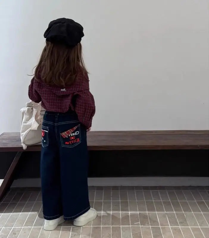 Children's clothing Girls' shirts Shawl plaid casual outdoor tops 2025 spring and autumn clothing new children's clothing trend