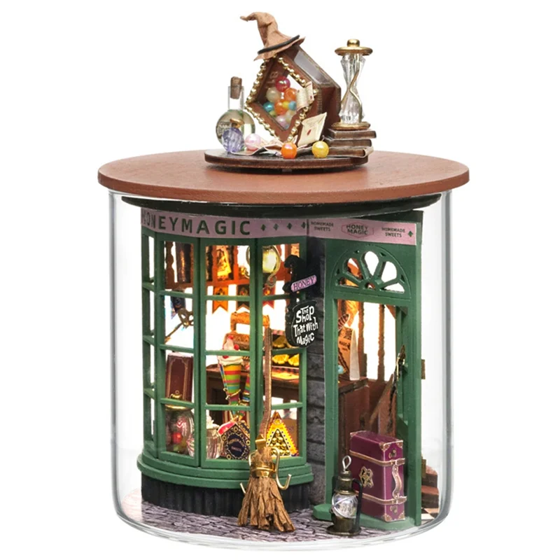 BHBD-DIY 3D Puzzle Miniature Model Kits - Wooden Dollhouse- For Collectors,Magic Shop DIY Cabin