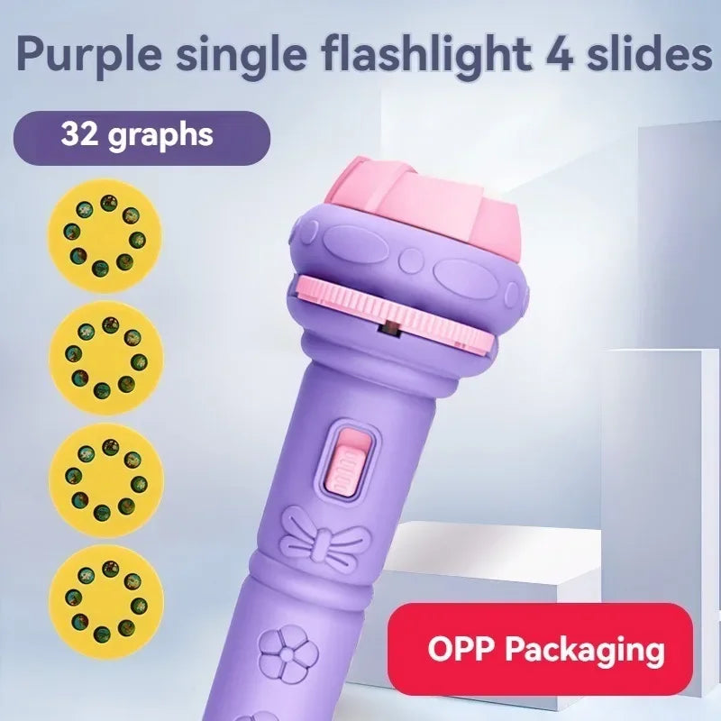 Projetor de desenho animado infantil, mini lanterna, brinquedos de educação infantil para bebês, presentes de aniversário