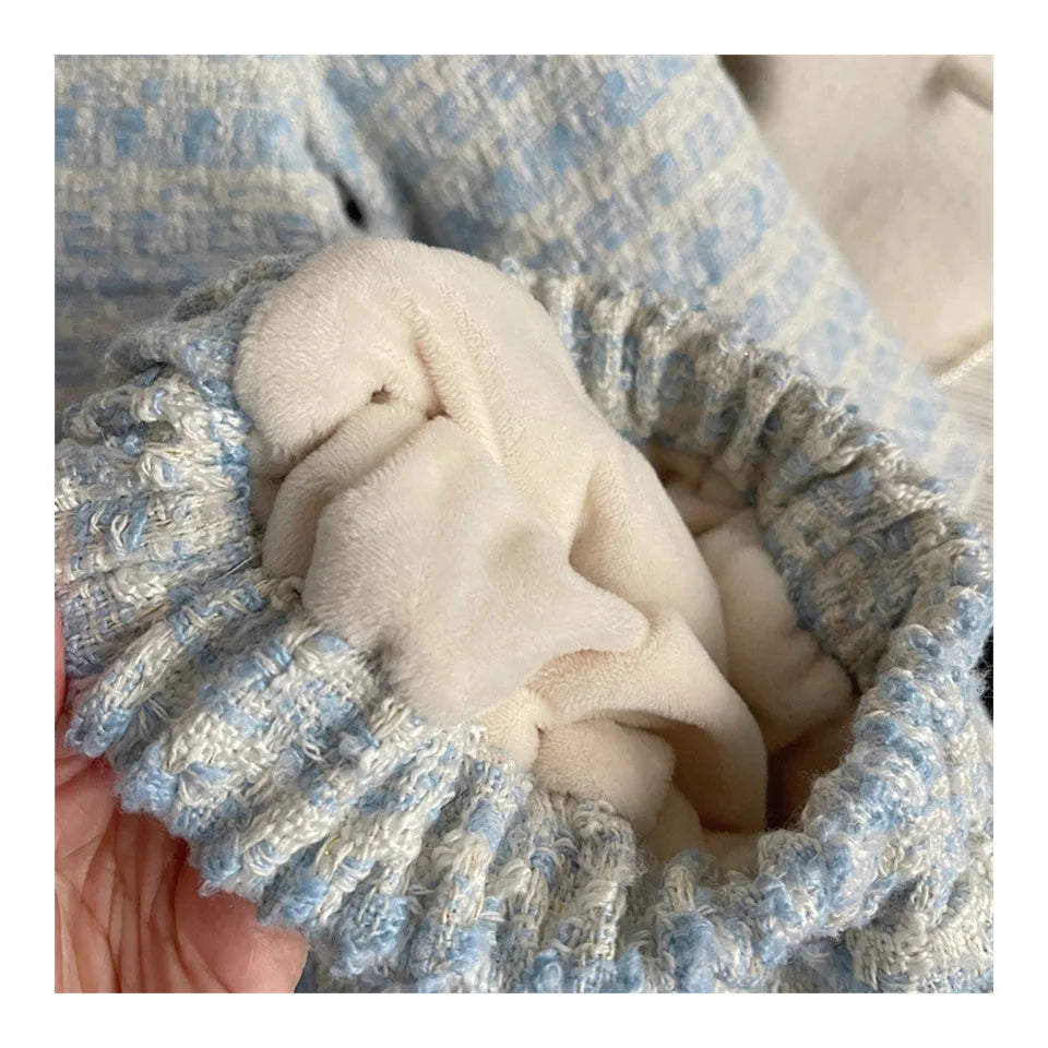 Children's Clothing Sets Tweed Scented Suit Fleece Coat + Pleated Skirt 2pcs Sets Baby Girl Clothes Kids Clothes 2 To 7 Years