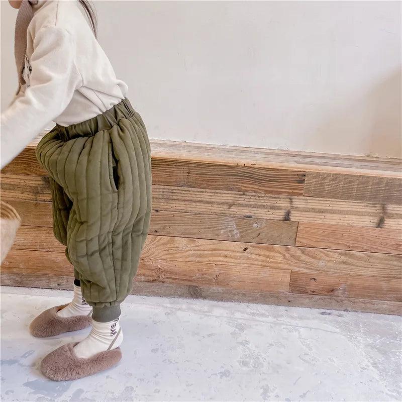 Children's Clothing From 2 To 7 Years Winter Kids Warm Cotton-Padded Trousers Baby Girls Thick Pants Toddler Boys Wear Clothes