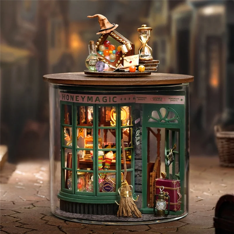 BHBD-DIY 3D Puzzle Miniature Model Kits - Wooden Dollhouse- For Collectors,Magic Shop DIY Cabin