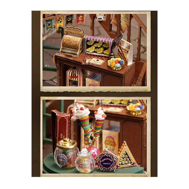 BHBD-DIY 3D Puzzle Miniature Model Kits - Wooden Dollhouse- For Collectors,Magic Shop DIY Cabin